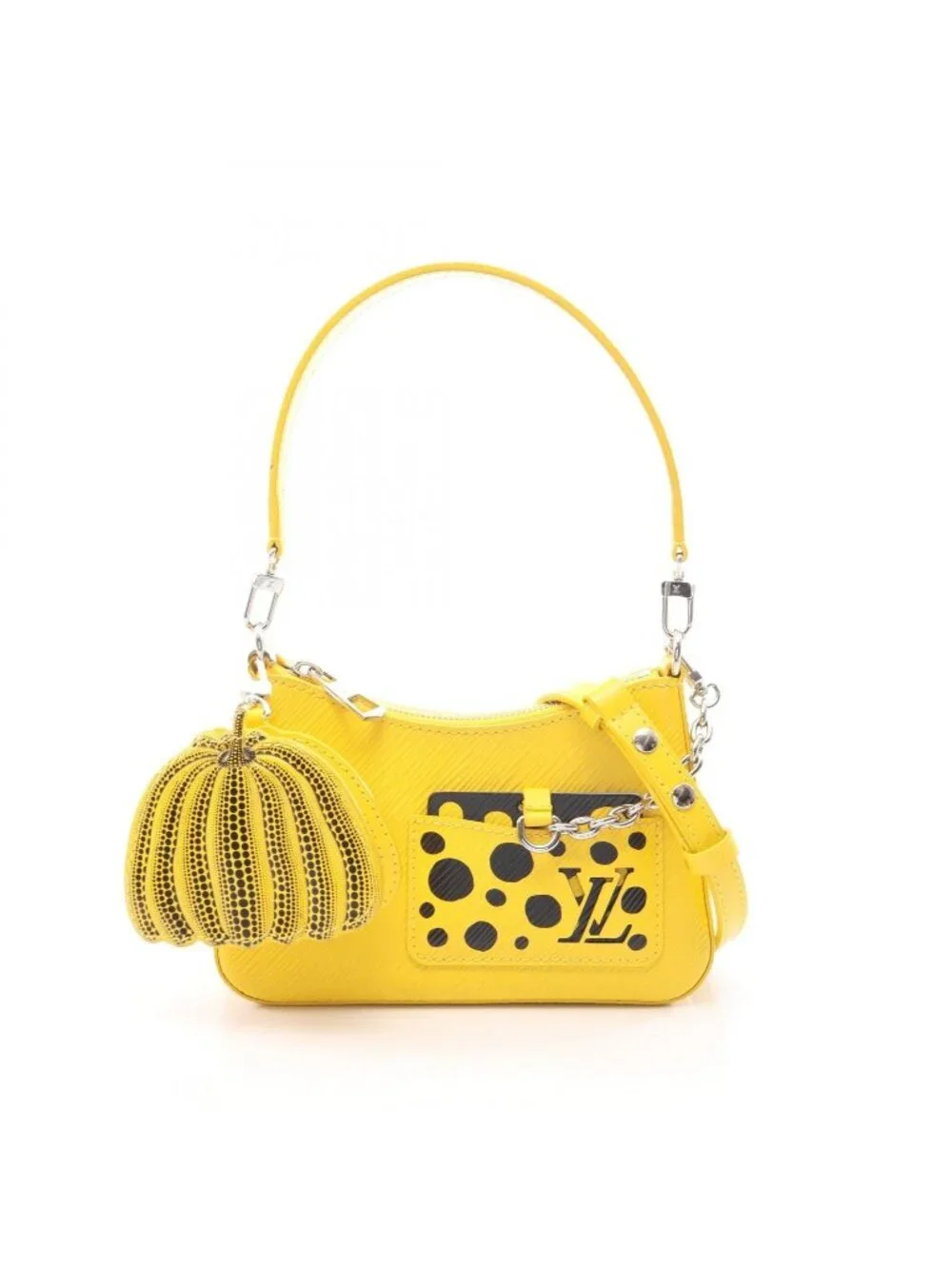 Louis Vuitton Handbag Yayoi Kusama Marais Rini Epi Jaune 2-Way Leather LV